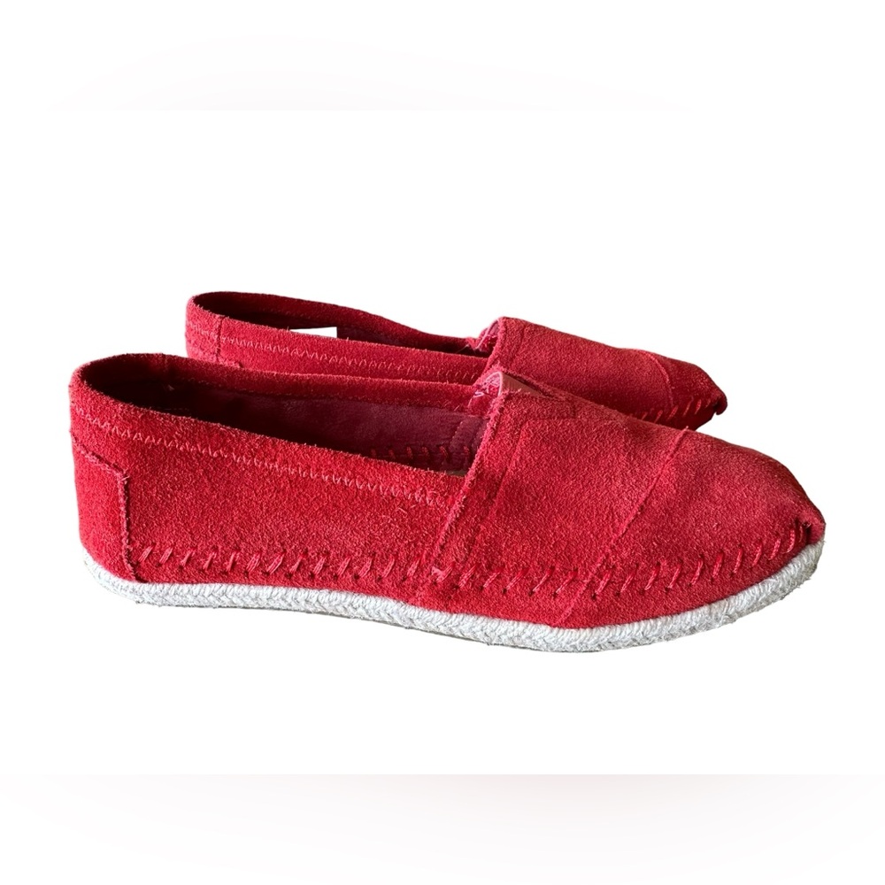 TOMS Women’s Classic Red Suede Espadrilles Flats Shoes US Size 6.5 B16